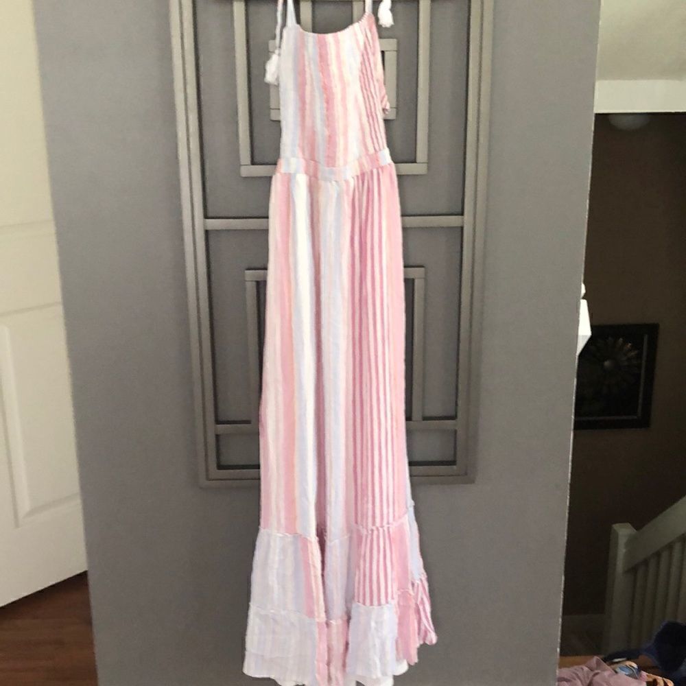 Fashion Nova Maxi sundress gauze open back tassel size M